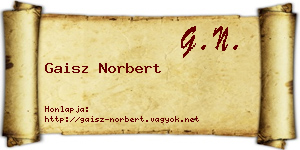 Gaisz Norbert névjegykártya